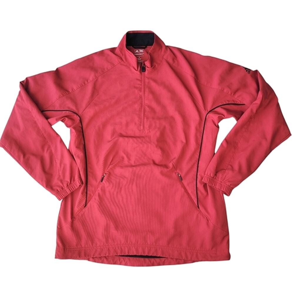 Adidas Men’s Climaproof Golf Windbreaker Pullover Red Medium